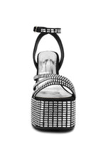 Load image into Gallery viewer, Lustrous Mirror Embellished Flare Heel Sandals