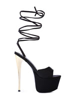 Load image into Gallery viewer, PASSION DRAMATIC PLATFORM LACE-UP HEEL SANDALS