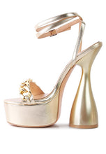 Load image into Gallery viewer, BIG BASH METALLIC HIGH PLATFORM CHUNKY SANDALS
