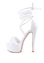 Load image into Gallery viewer, TWERK TIE-UP BRAIDED HIGH PLATFORM SANDALS