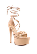 Load image into Gallery viewer, TWERK TIE-UP BRAIDED HIGH PLATFORM SANDALS