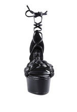 Load image into Gallery viewer, TWERK TIE-UP BRAIDED HIGH PLATFORM SANDALS
