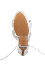 Load image into Gallery viewer, POP ERA RUCHED STRAPS TIE UP SANDALS