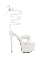 Load image into Gallery viewer, POP ERA RUCHED STRAPS TIE UP SANDALS