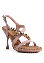 Load image into Gallery viewer, DOMEDA Metal Chain Mid Heel Sandal