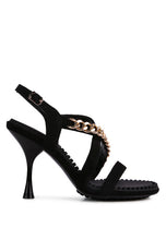 Load image into Gallery viewer, DOMEDA Metal Chain Mid Heel Sandal