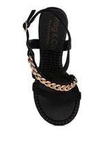 Load image into Gallery viewer, DOMEDA Metal Chain Mid Heel Sandal