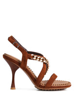 Load image into Gallery viewer, DOMEDA Metal Chain Mid Heel Sandal