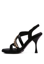 Load image into Gallery viewer, DOMEDA Metal Chain Mid Heel Sandal