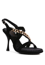 Load image into Gallery viewer, DOMEDA Metal Chain Mid Heel Sandal