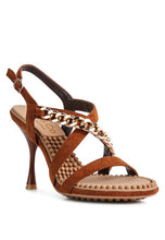 Load image into Gallery viewer, DOMEDA Metal Chain Mid Heel Sandal