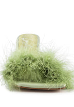 Load image into Gallery viewer, Honeybear Feather Detail Slip-On Sandals