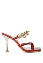 Load image into Gallery viewer, Social Bee Link Chain Embellished Heel Sandals