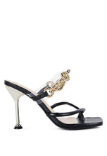 Load image into Gallery viewer, Social Bee Link Chain Embellished Heel Sandals