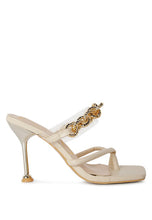 Load image into Gallery viewer, Social Bee Link Chain Embellished Heel Sandals