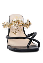 Load image into Gallery viewer, Social Bee Link Chain Embellished Heel Sandals