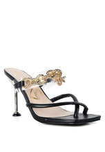Load image into Gallery viewer, Social Bee Link Chain Embellished Heel Sandals