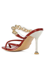 Load image into Gallery viewer, Social Bee Link Chain Embellished Heel Sandals