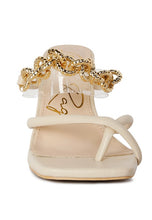 Load image into Gallery viewer, Social Bee Link Chain Embellished Heel Sandals