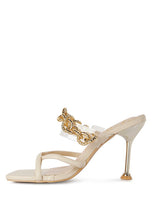 Load image into Gallery viewer, Social Bee Link Chain Embellished Heel Sandals