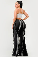 Load image into Gallery viewer, Distressed Denim Frill Jeans
