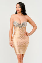 Load image into Gallery viewer, Gilded Glamour Strapless Dress