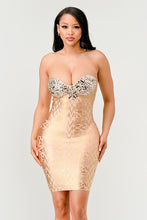 Load image into Gallery viewer, Gilded Glamour Strapless Dress