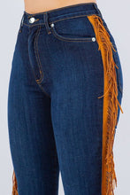 Load image into Gallery viewer, Fringe Bell Bottom in Dark - Inseam 32"