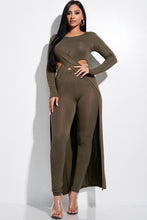 Load image into Gallery viewer, Solid Heavy Rayon Spandex Long Sleeve Crossed Over Long Top And Leggings 2 Piece Set