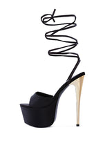 Load image into Gallery viewer, PASSION DRAMATIC PLATFORM LACE-UP HEEL SANDALS
