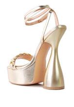 Load image into Gallery viewer, BIG BASH METALLIC HIGH PLATFORM CHUNKY SANDALS
