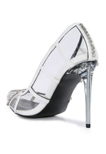 Load image into Gallery viewer, Diamante Clear High Heel Cage Pumps
