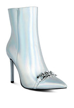 Load image into Gallery viewer, Firefly Hologram Stiletto Ankle Boots
