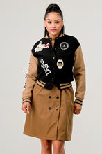 Load image into Gallery viewer, Black Queen letterman Jacket
