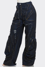 Load image into Gallery viewer, Urban Nomad Distressed Cargo Jeans
