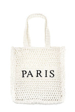 Load image into Gallery viewer, PARIS Embroidery Straw Tote Bag
