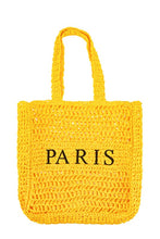 Load image into Gallery viewer, PARIS Embroidery Straw Tote Bag
