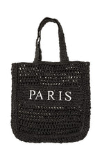 Load image into Gallery viewer, PARIS Embroidery Straw Tote Bag
