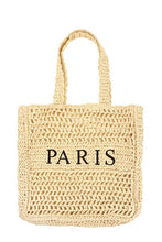 Load image into Gallery viewer, PARIS Embroidery Straw Tote Bag
