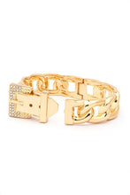 Load image into Gallery viewer, Crystal Buckle Chain Designed Iconic Bangle
